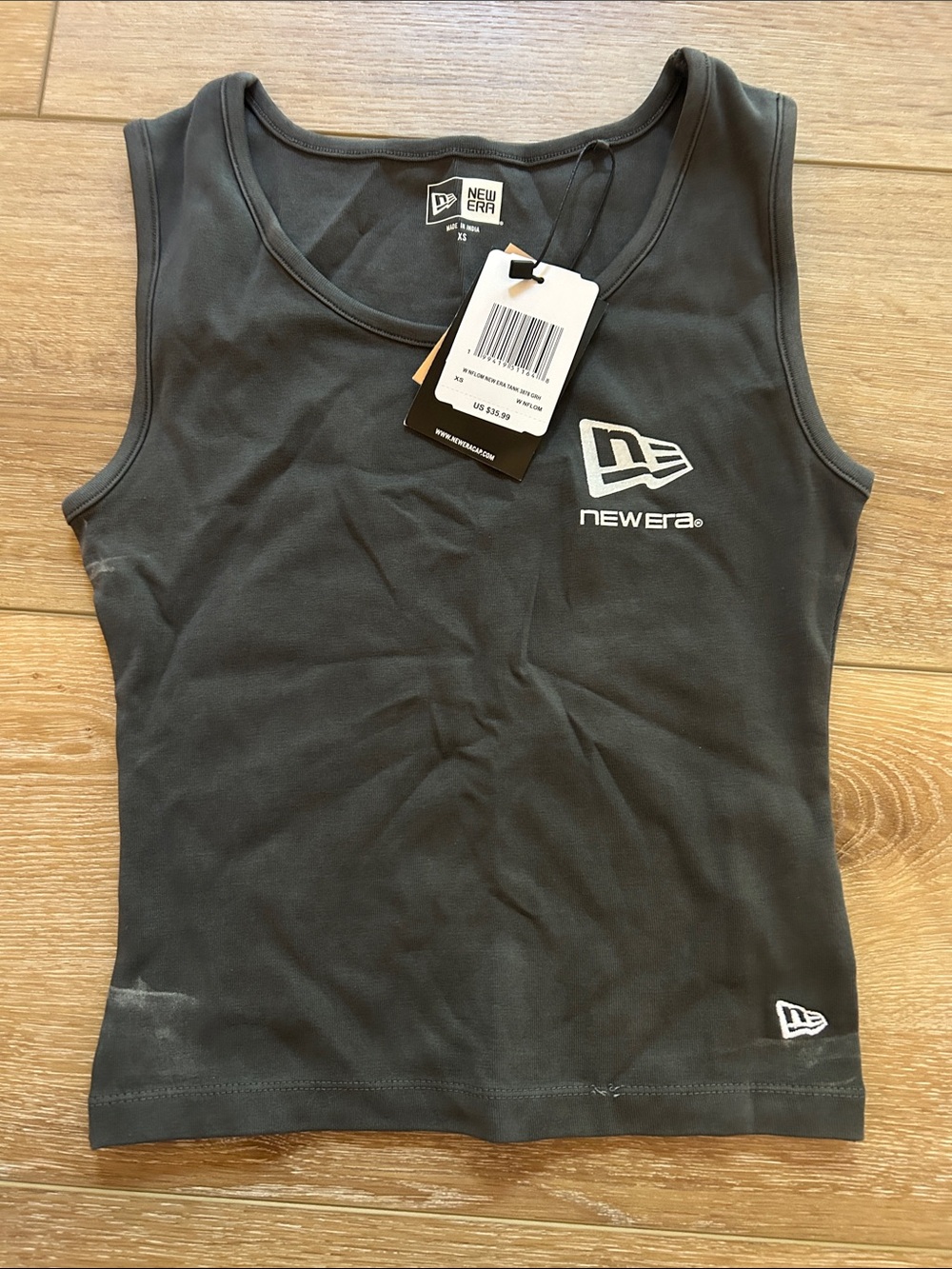 New Era Dark Gray Logo Tank Top NWT